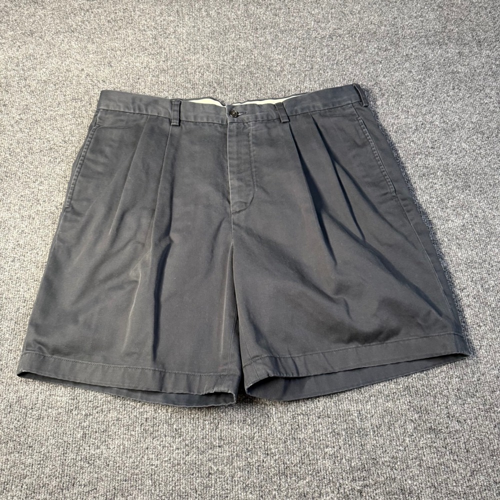 Brooks Brothers Size 38 Pleated Chino Shorts Gray Classic Preppy